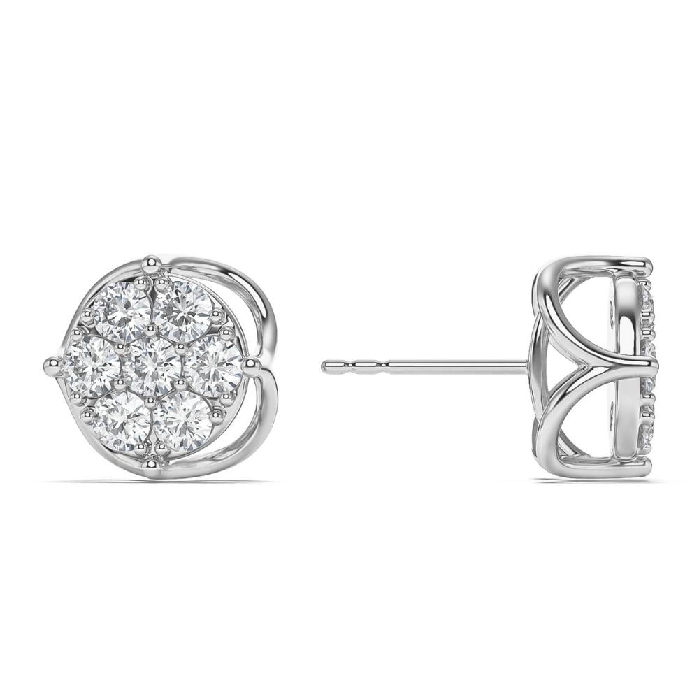 Floral Shaped Trendy Seven Stone Diamond Studs – PalsaniJewels.com